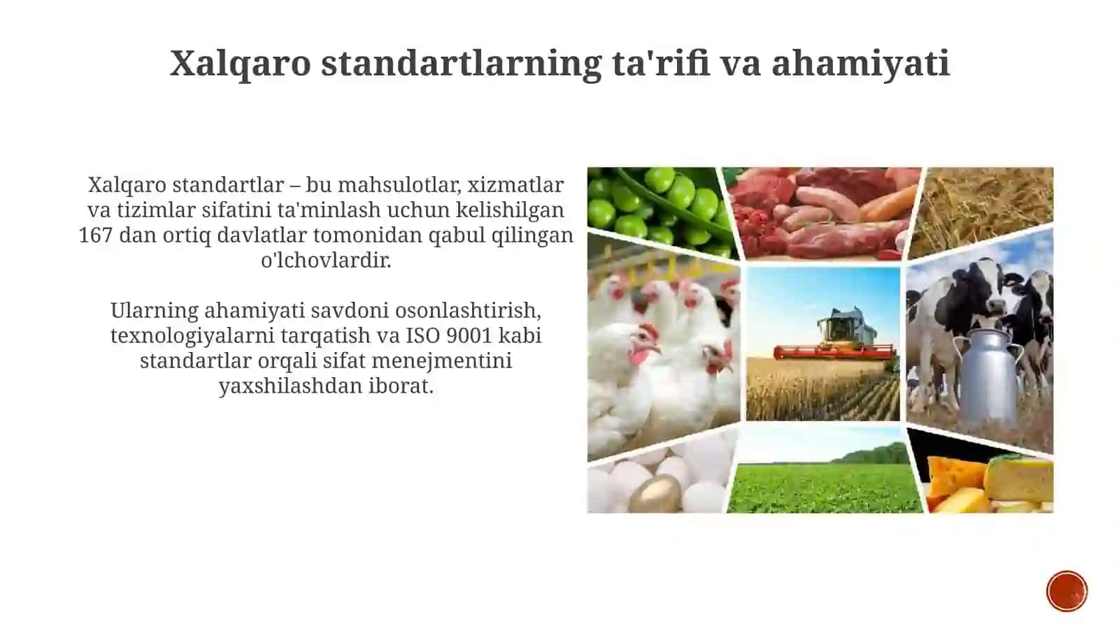Xalqaro standartlar: Qisholqxojaligidaxalqarostandartlarningqo'llanilishi 3