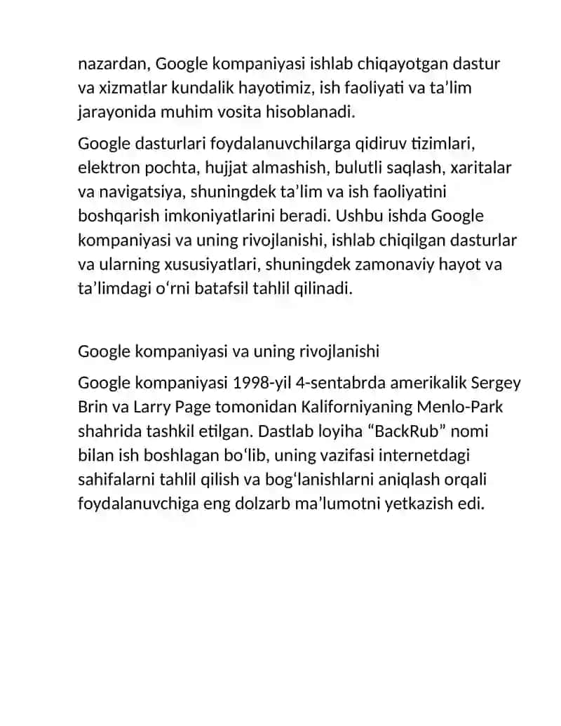 Google dasturlari va xususiyatlari 3