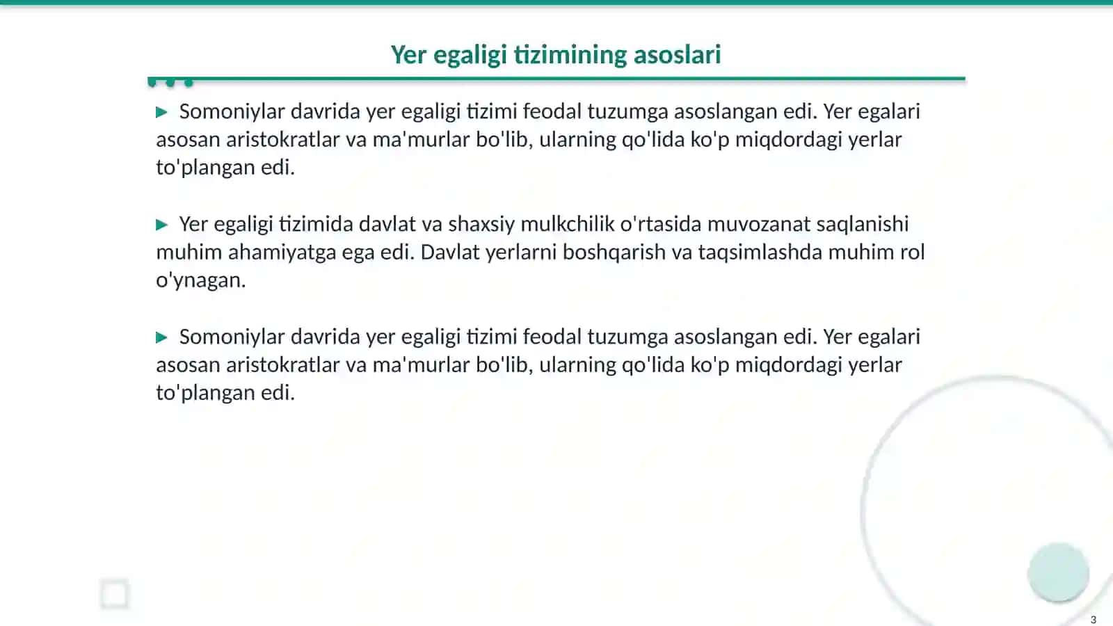 Somoniylar davrida yer egaligi 3