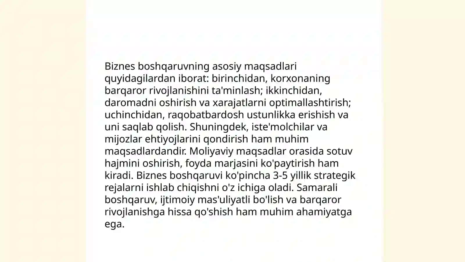Kursning predmeti va vazifalari. Biznes boshqaruv obyekti sifatida 3