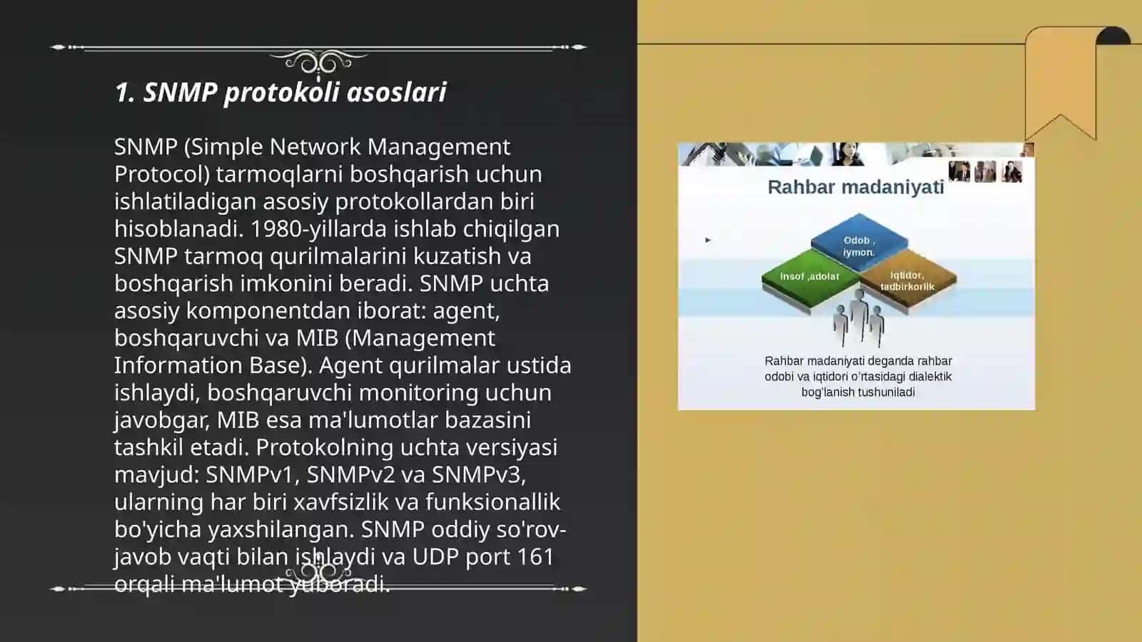 Hujjatli tarmoq boshqaruvi: SNMP va boshqa tarmoq boshqaruv protokollari 3