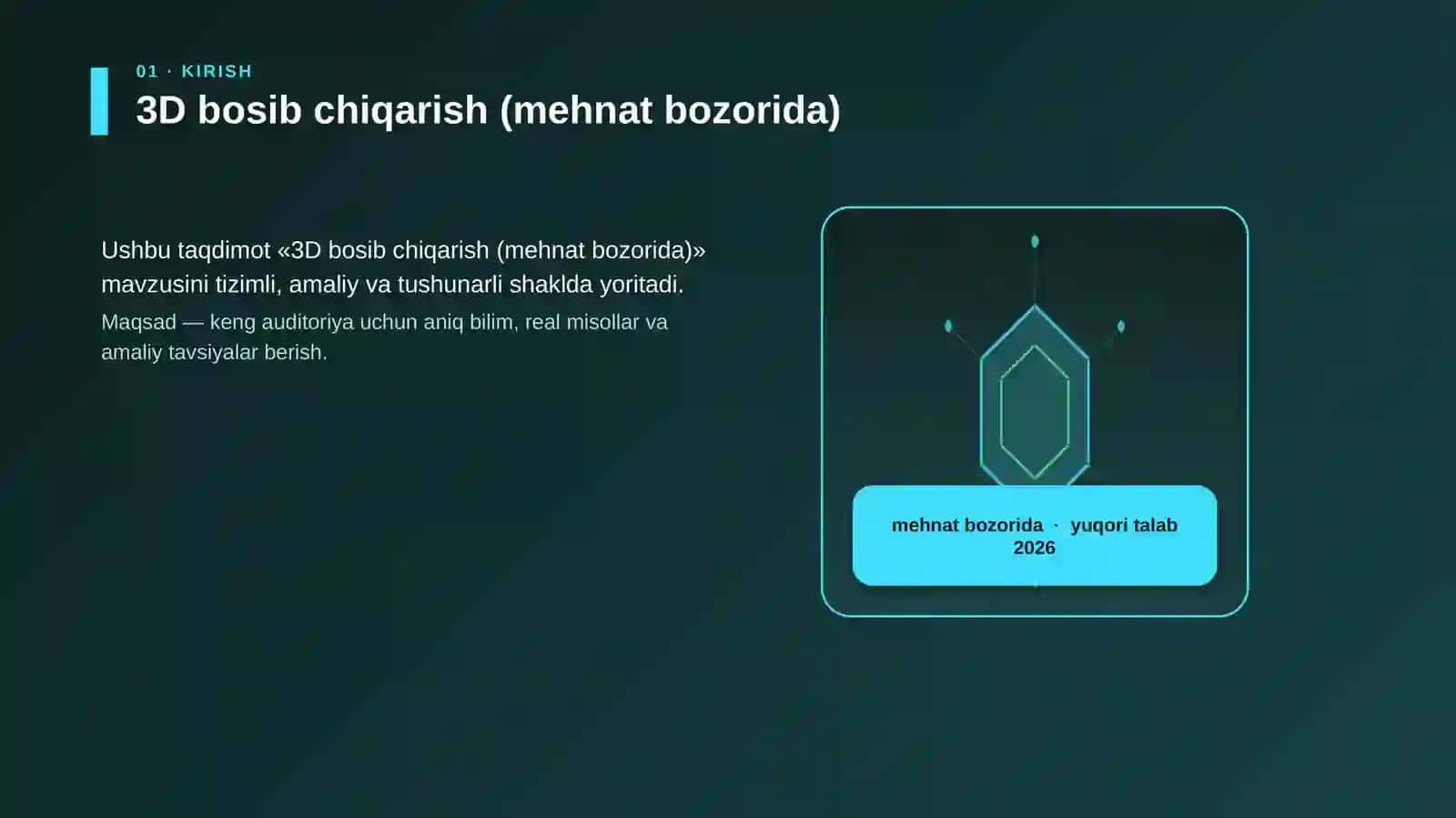 3D bosib chiqarish (mehnat bozorida) 3