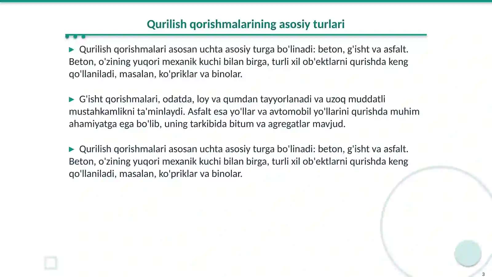 Qurilish qorishmalar texnologiyasi 3