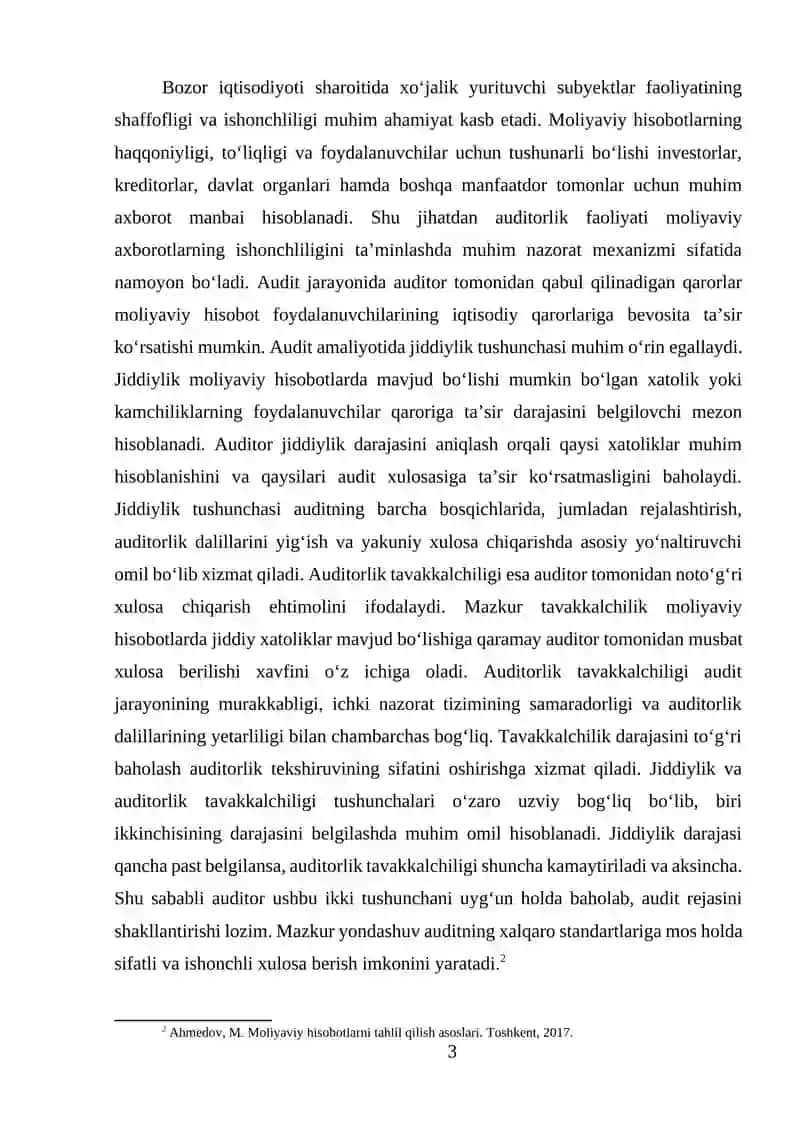 Auditda jiddiylik tushunchasi va auditorlik tavakkalchiligi 3