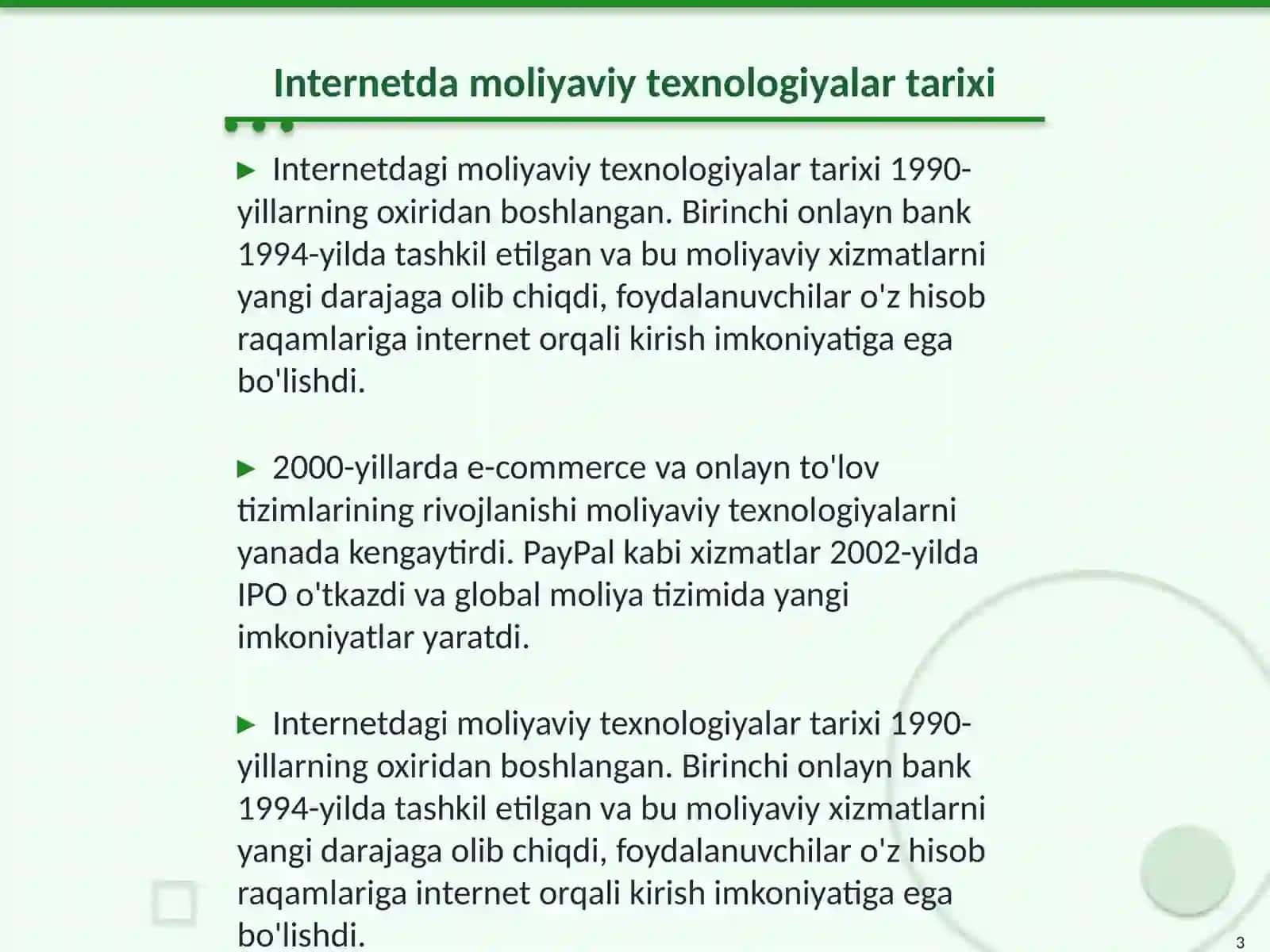 Internetdagi moliyaviy tizimlar 3