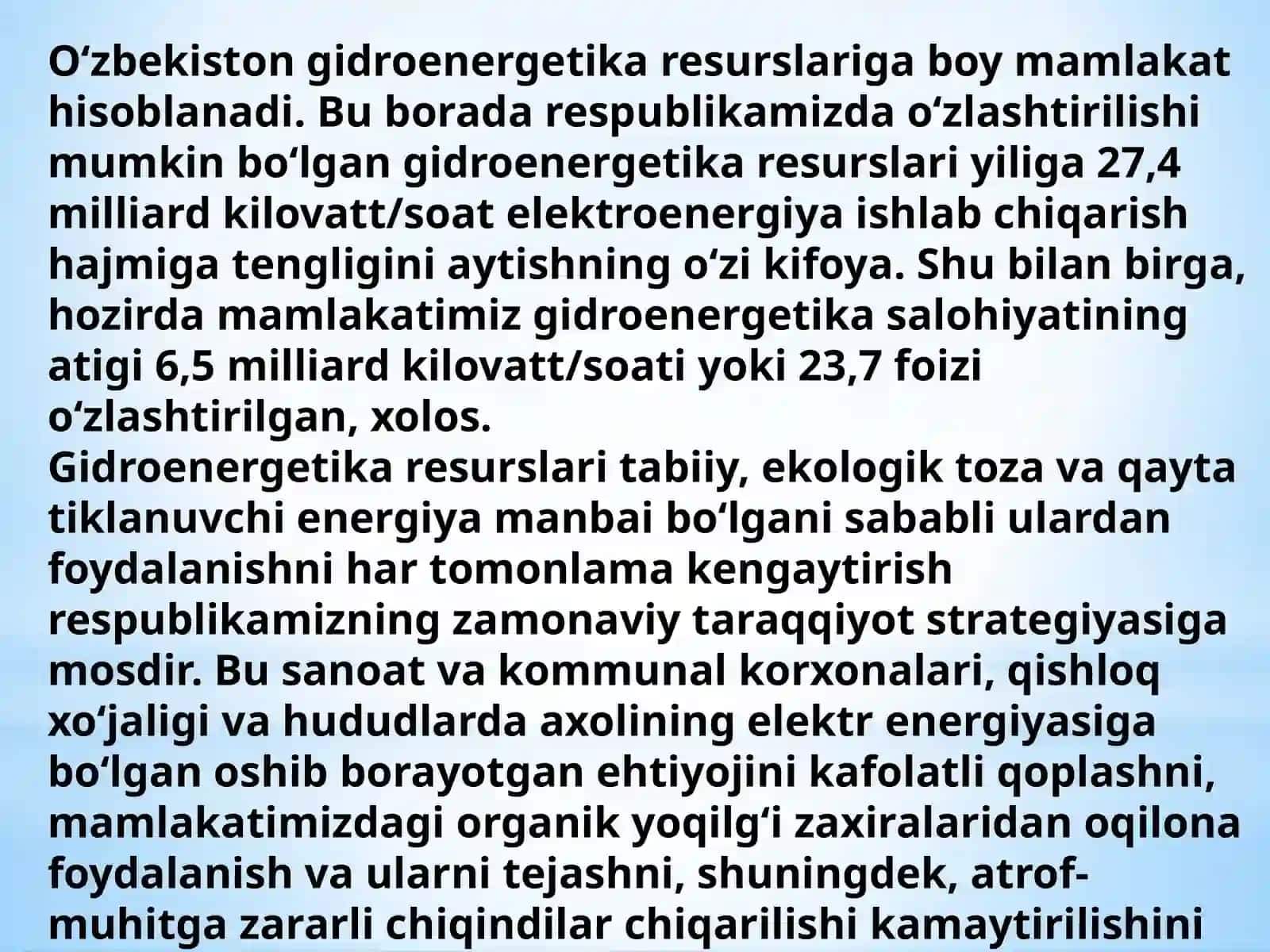 Gidroenergetika zaxiralari 3