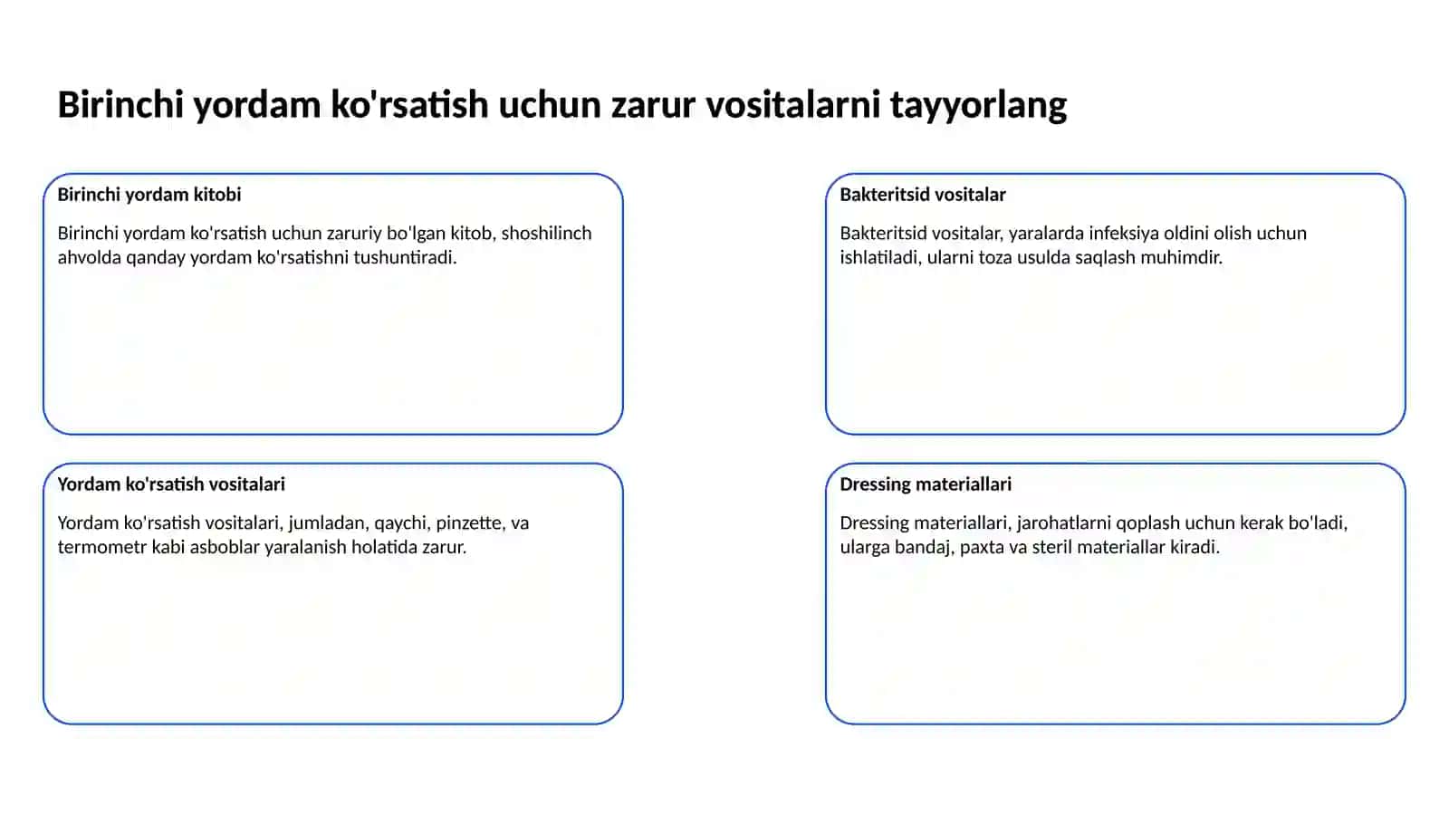 Shikastlangan o'choqlarda birinchi tibbiy yordamni va shifokor yordamini tashkil qilish 3