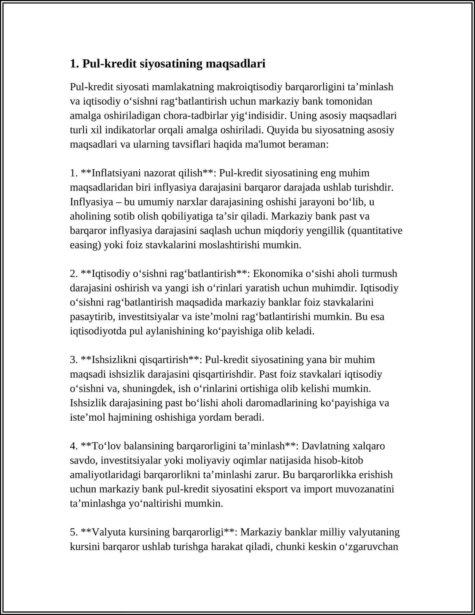 O'ZBEKISTON PUL KREDIT SIYOSATI 3