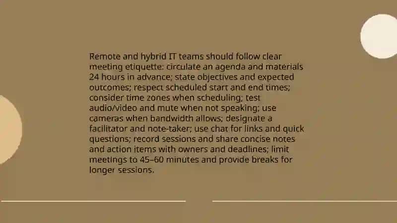 IT Workplace Rules and Meetings 3