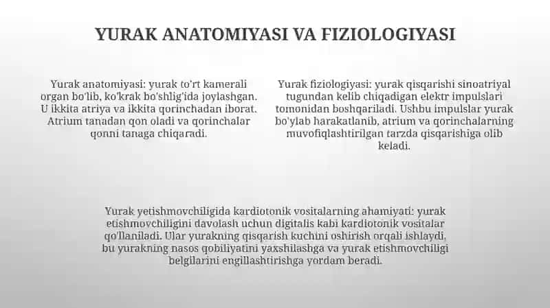 Surunkali Yurak Yetishmovchiligida Kardiotonik Vositalar 3