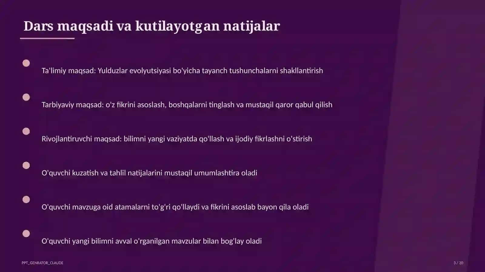 Yulduzlar evolyutsiyasi (11-sinf) 3