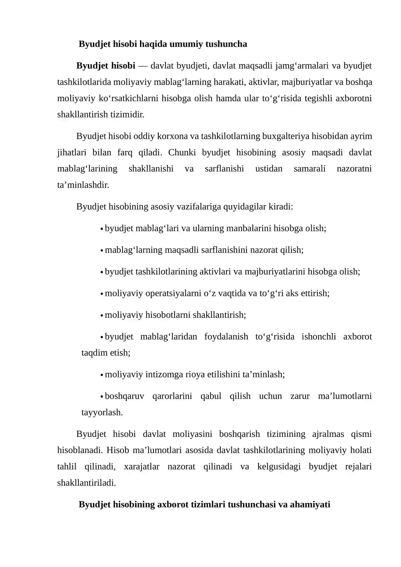 BYUDJET HISOBINING AXBOROT TIZIMLARI: TUSHUNCHA VA ULARNING TURLARI 3