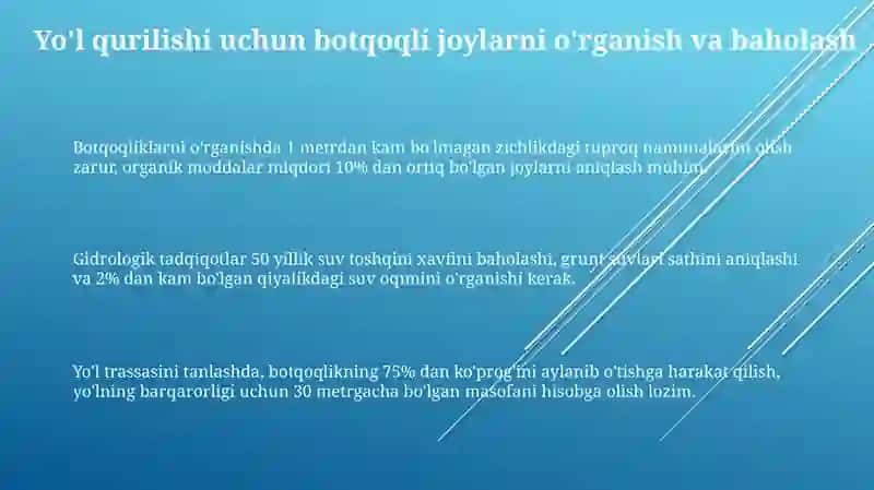 Botqoqliklardayo‘llarniloyihalashningo‘zigaxosliklari 3