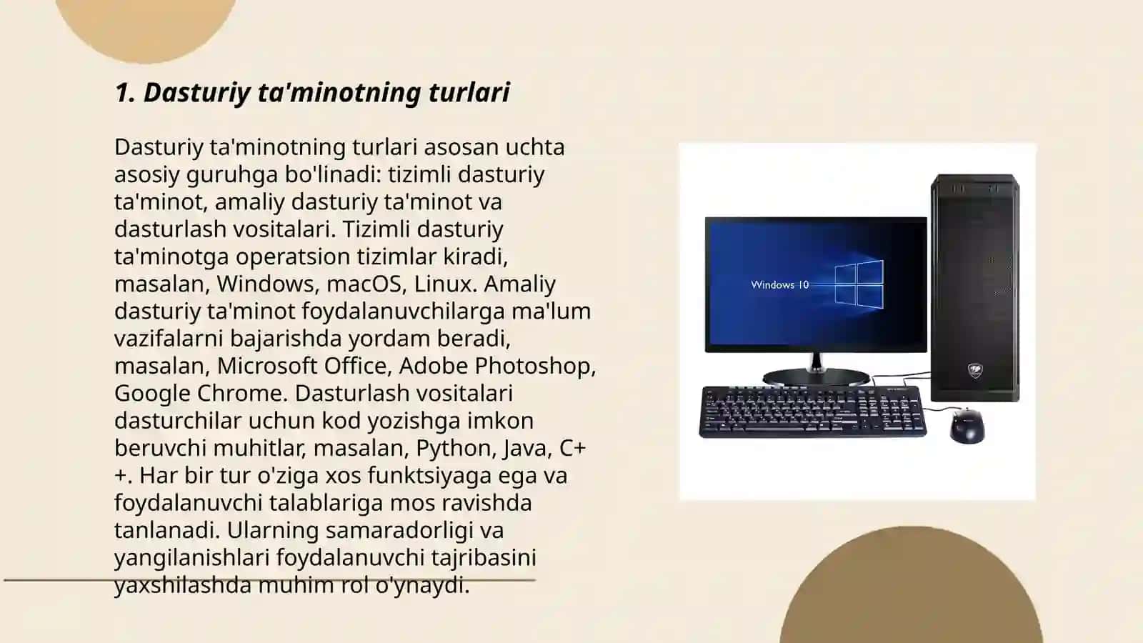 Kompyuter dasturiy taʼminoti klassifikatsiyasi (tasnifi) 3