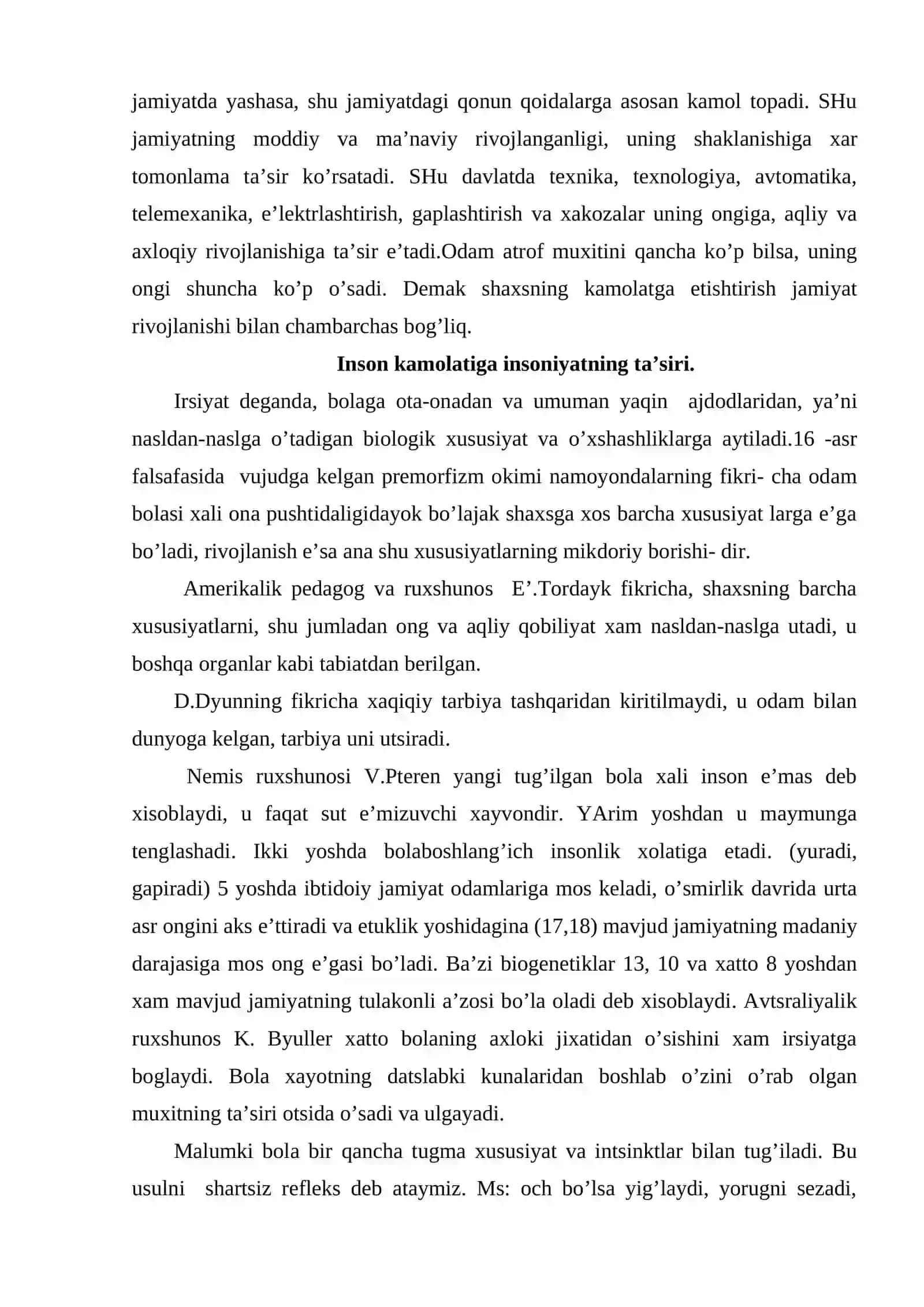 Shaxs va uning ivojlanishi 3