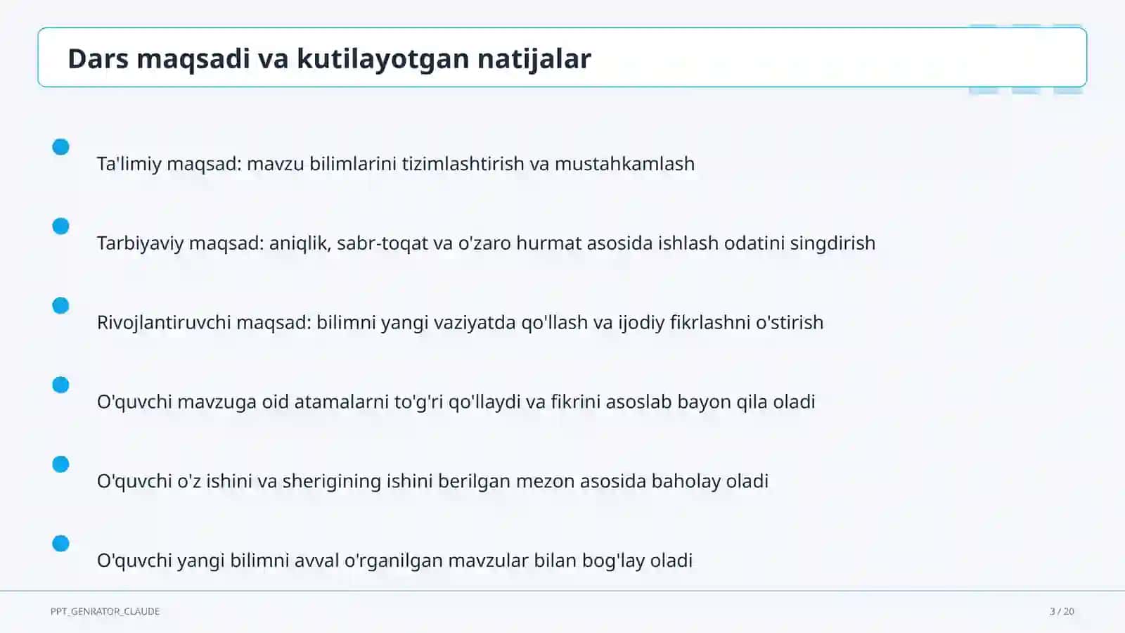 Fizika (6–11) — ochiq dars uchun 3