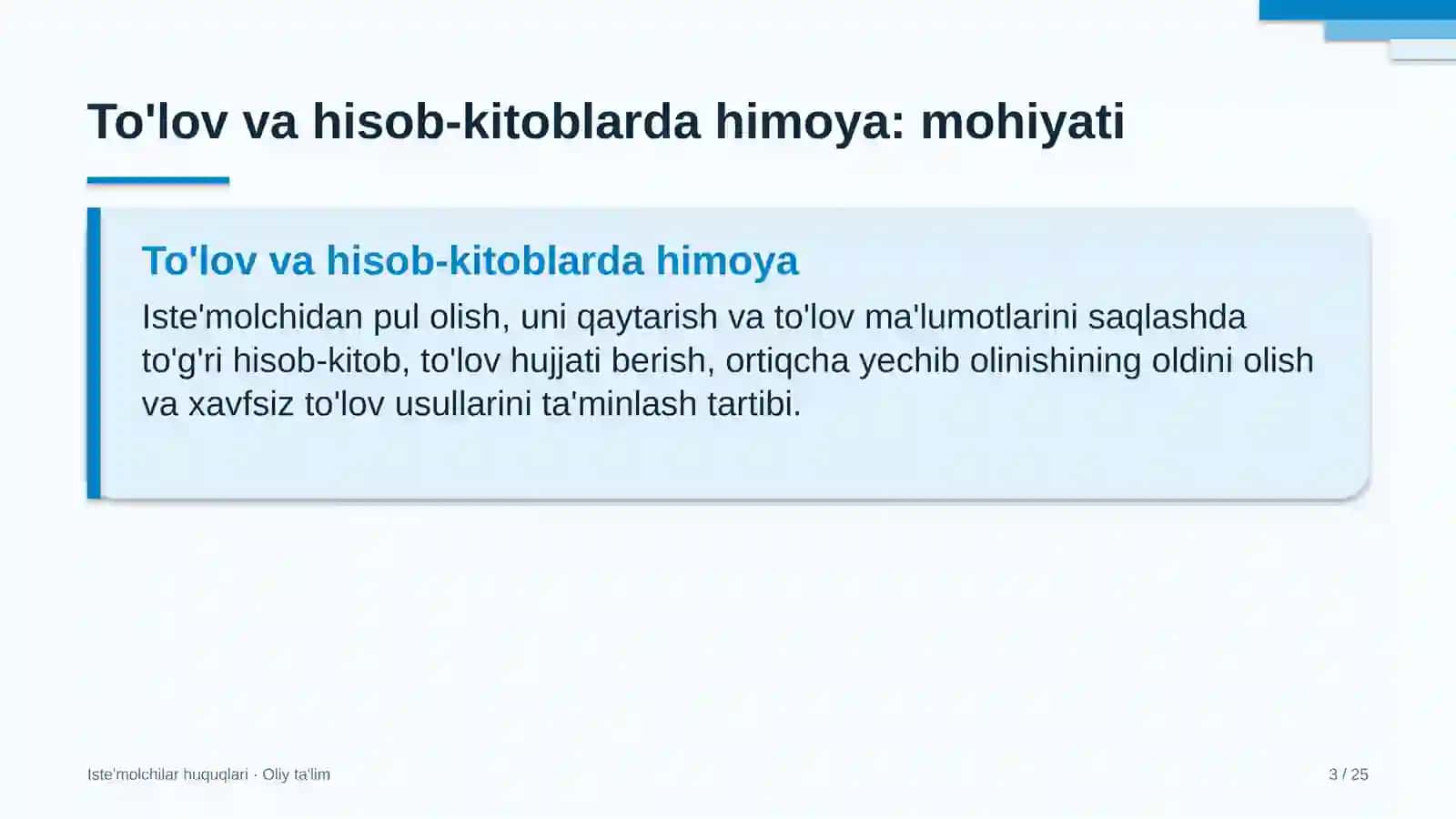 matbuot xizmatlarida to'lov va hisob kitoblarda iste'molchilarni himoya qilish 3688 3