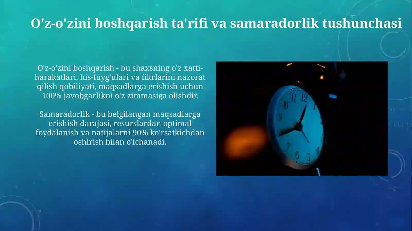 Õz- õzini boshqarish va samaradorlik uchun javobgarlik 3