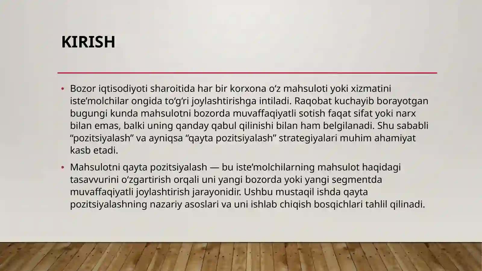Mahsulotni bozorda qayta pozitsiyalash strategiyasini ishlab chiqish 3