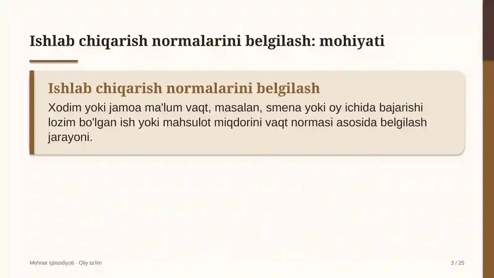 Ishlab chiqarish normalarini belgilash: mohiyati 3