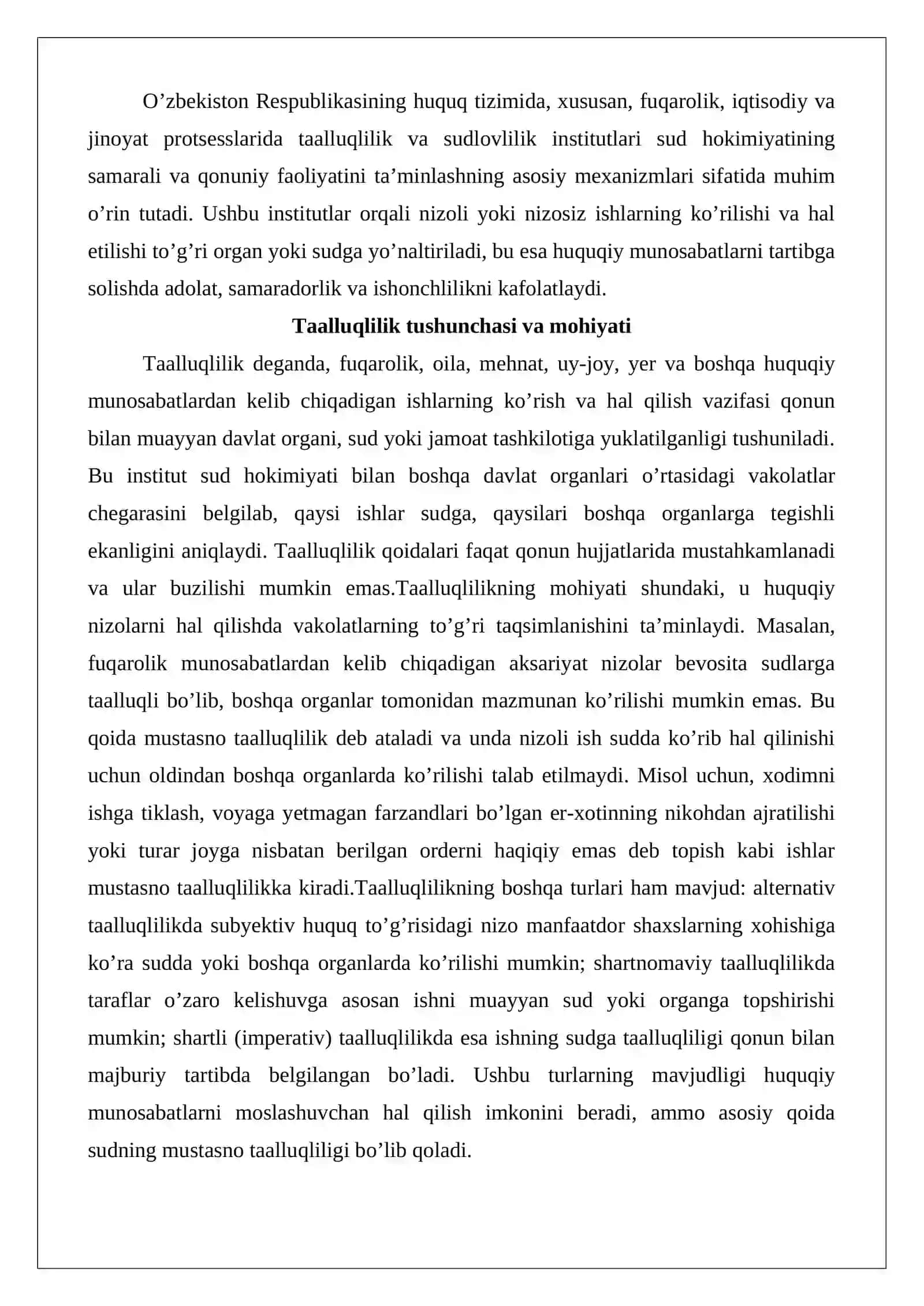 Taalluqlilik va sudlovlilik qoidalariga rioya qilmaslik oqibatlari 3