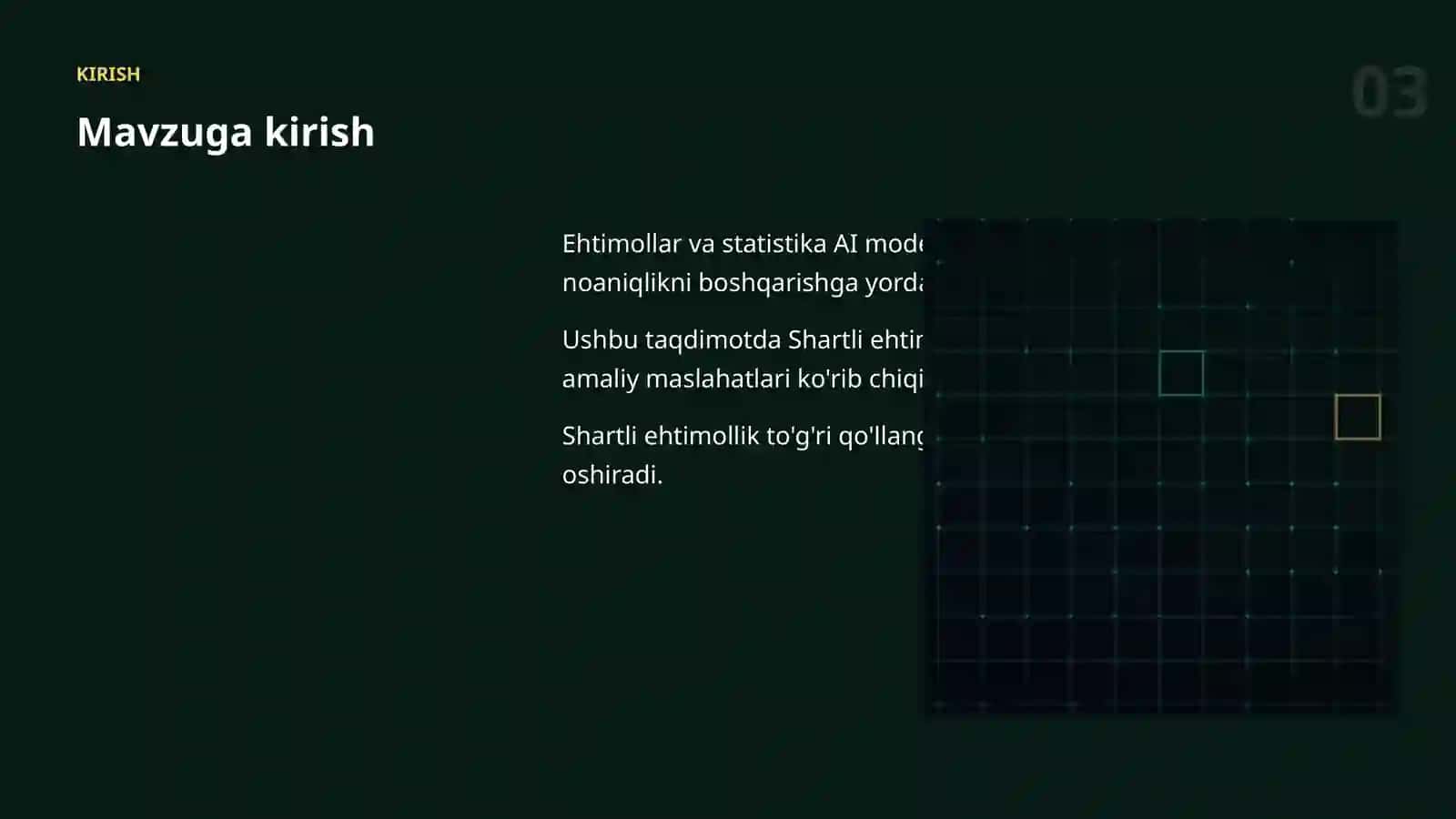 EHTIMOLLAR VA STATISTIKA 3
