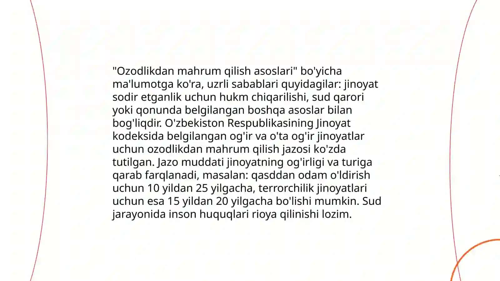 Ozodlikdan mahrum qilish jazoni ijro etish 3