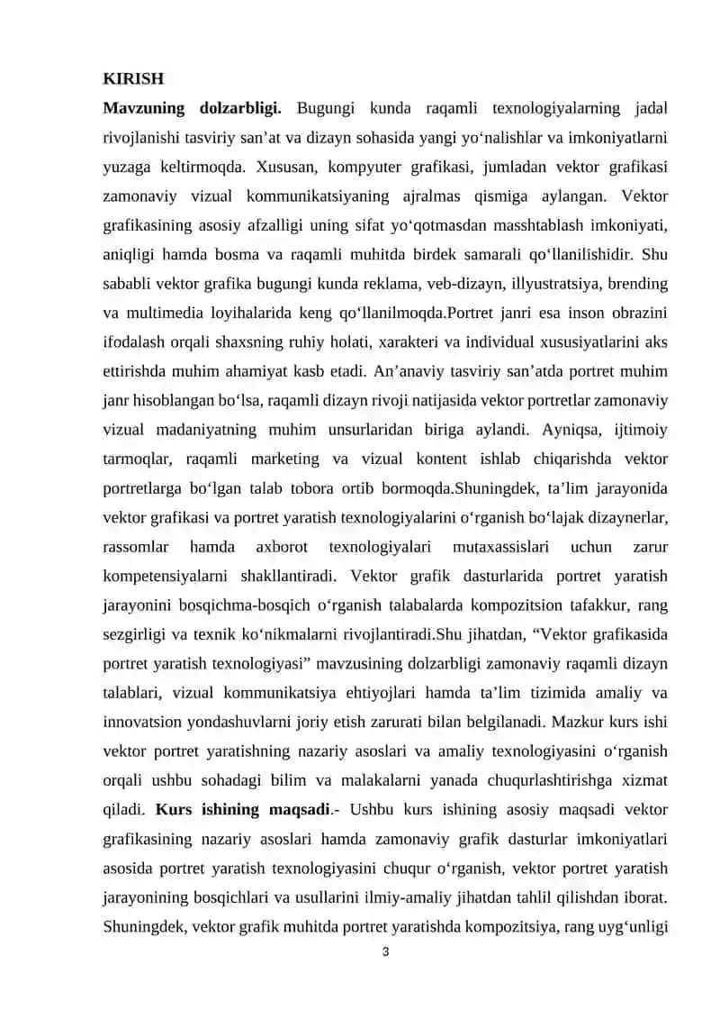 Vektor grafikasida portret yaratish texnologiyasi 3