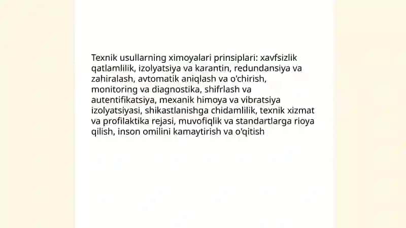 Texnik usullarning ximoyalari 3