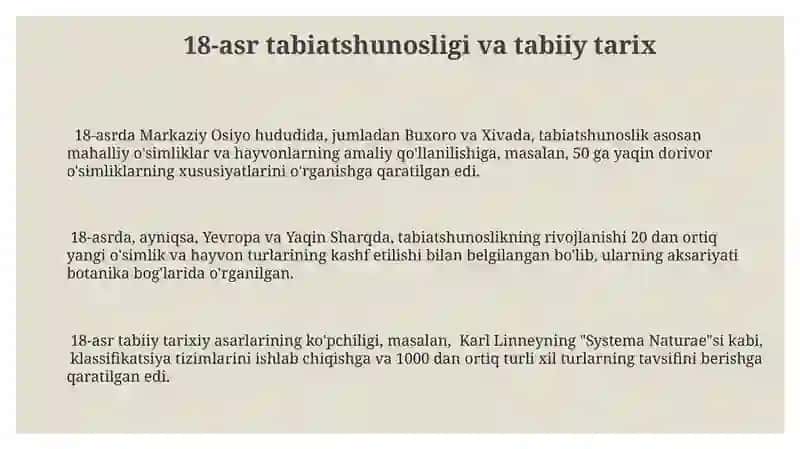 18-asr tabiatshunosligi va tabiiy tarix 3