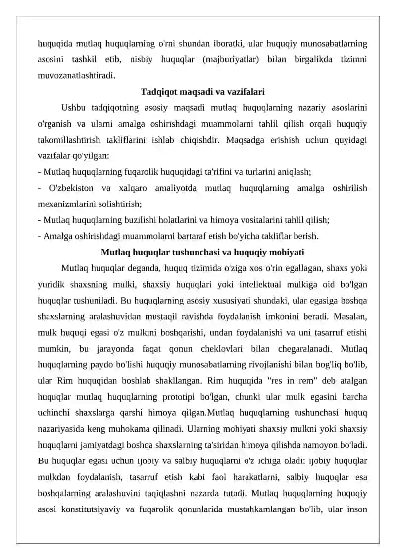 Mutlaq huquqlar va ularni amalga oshirish masalalari 3