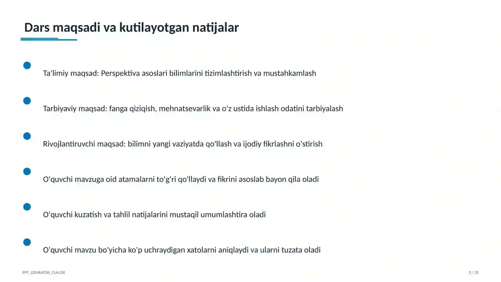 Perspektiva asoslari (5-sinf) 3