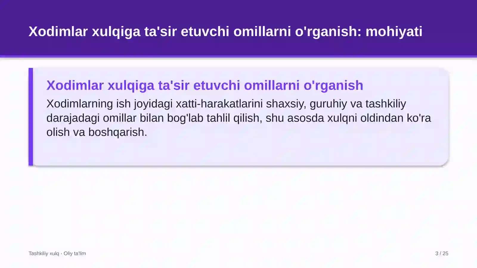 prezident maktablarida xodimlar xulqiga ta'sir etuvchi omillarni o'rganish 8958 3
