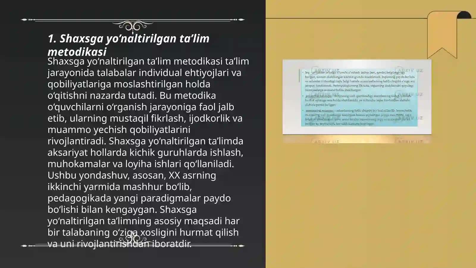 Shaxsga yo’naltirilgan ta’lim texnolohiyalari 3