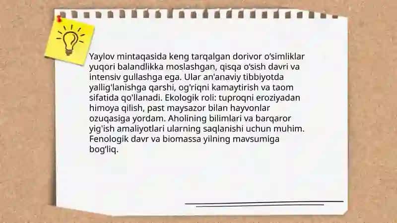 Yaylov mintaqasida keng tarqalgan dorivor o‘simliklar 3