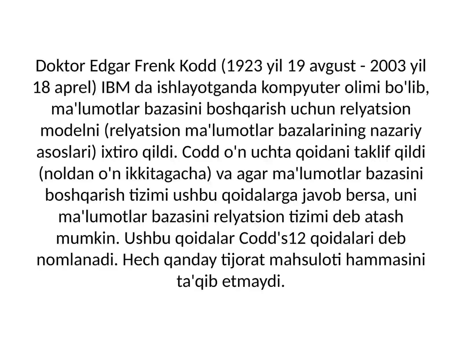 Ma'lumotlar bazalarini boshqarish tizimi 3