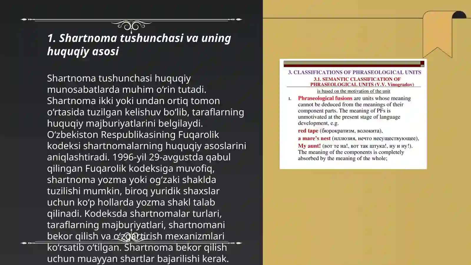Islom huquqida tasniflash, shartnoma turlari 3