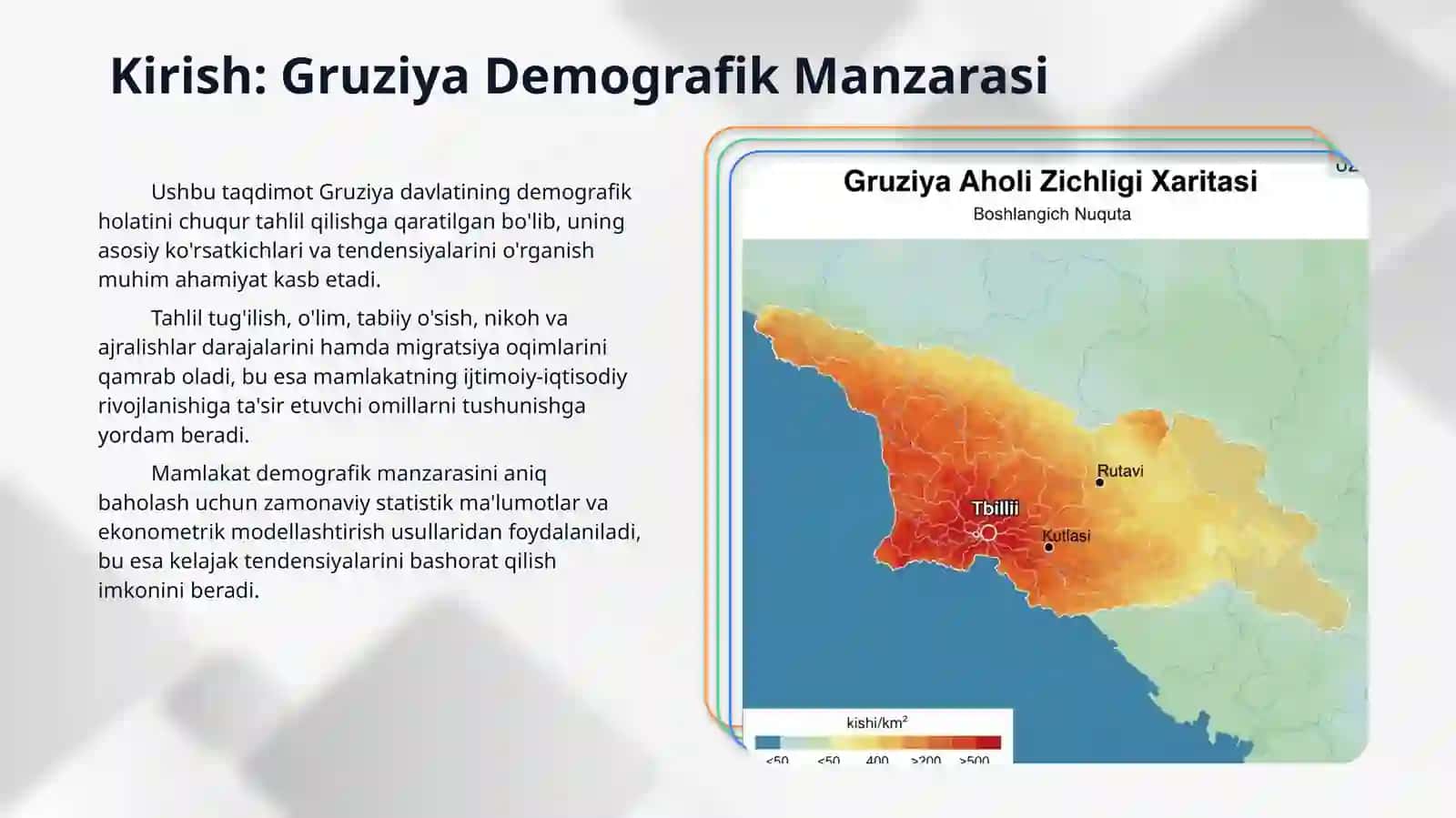 Gruziya davlatining demagrafiyasi fani bo'yicha tug'ilish o'lim ajrim nikoh kirdi chiqdi migratsiya 3