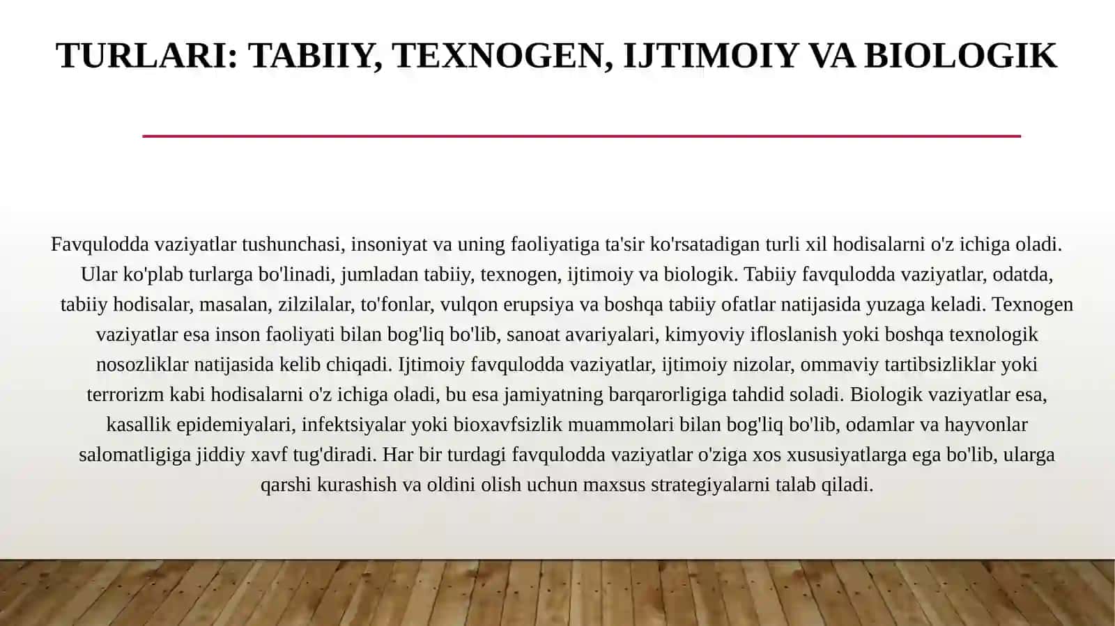 Favqulodda vaziyatlar tushunchasi va turlari 3