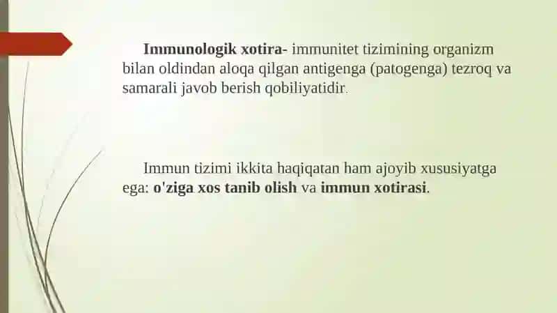 Immunologik xotira 3
