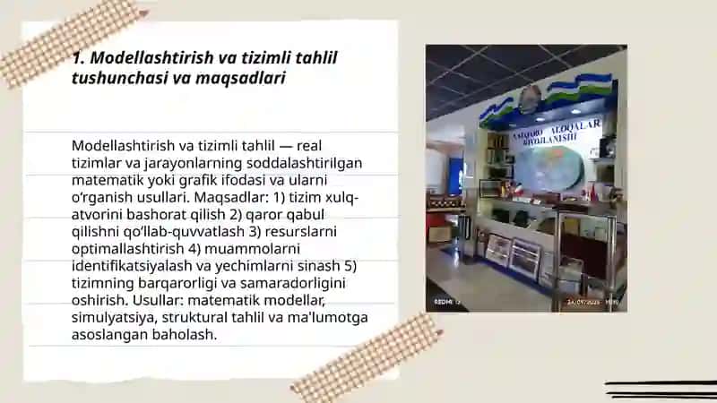 Modellashtirish va tizimli tahlil haqida tushuncha 3