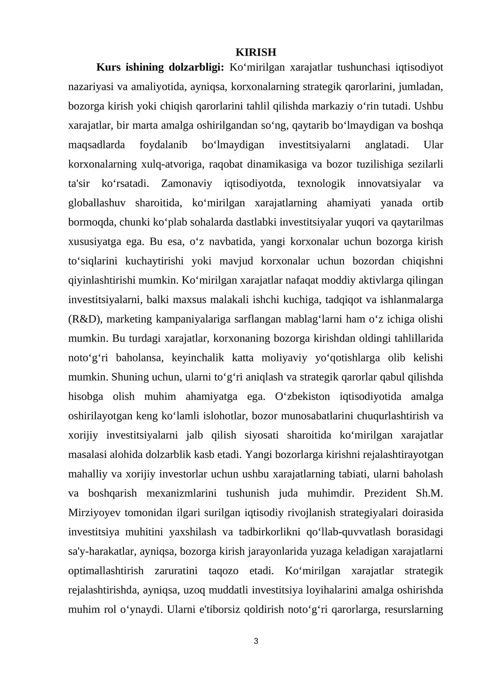 KO‘MIRILGAN XARAJATLAR VA BOZORGA KIRISH QARORLARIGA TA’SIRI 3
