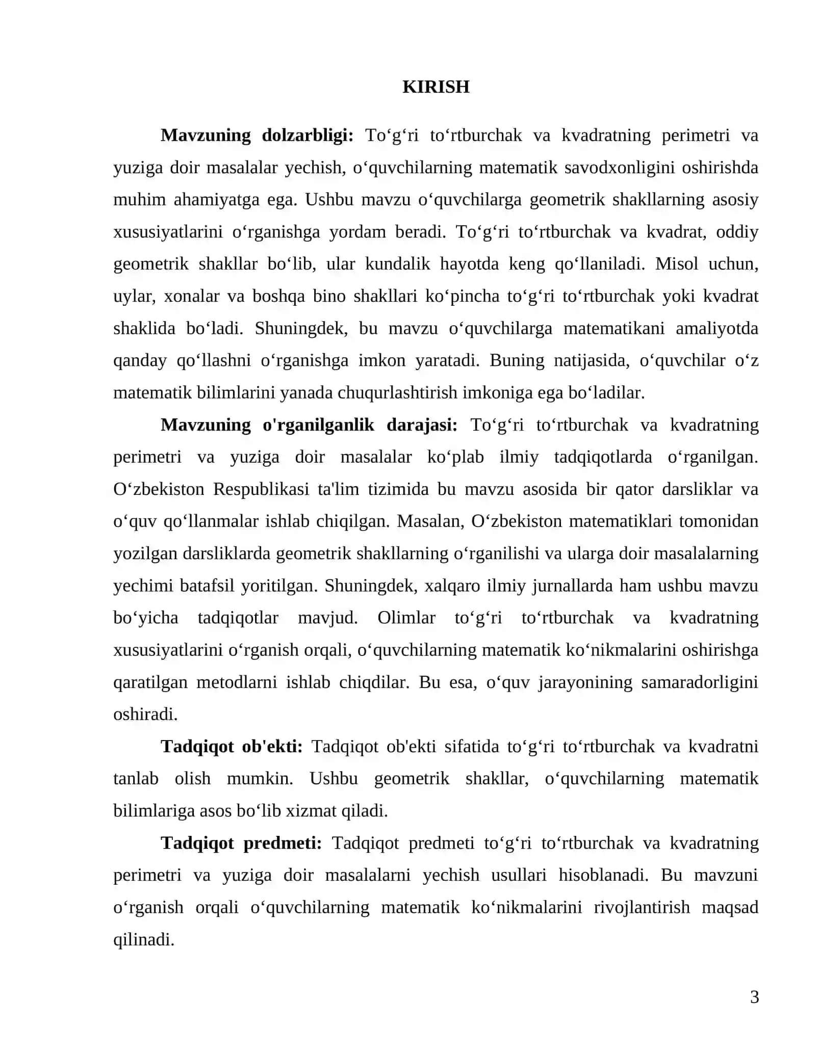 MATEMATIKA FANIDAN KURS ISHI 3