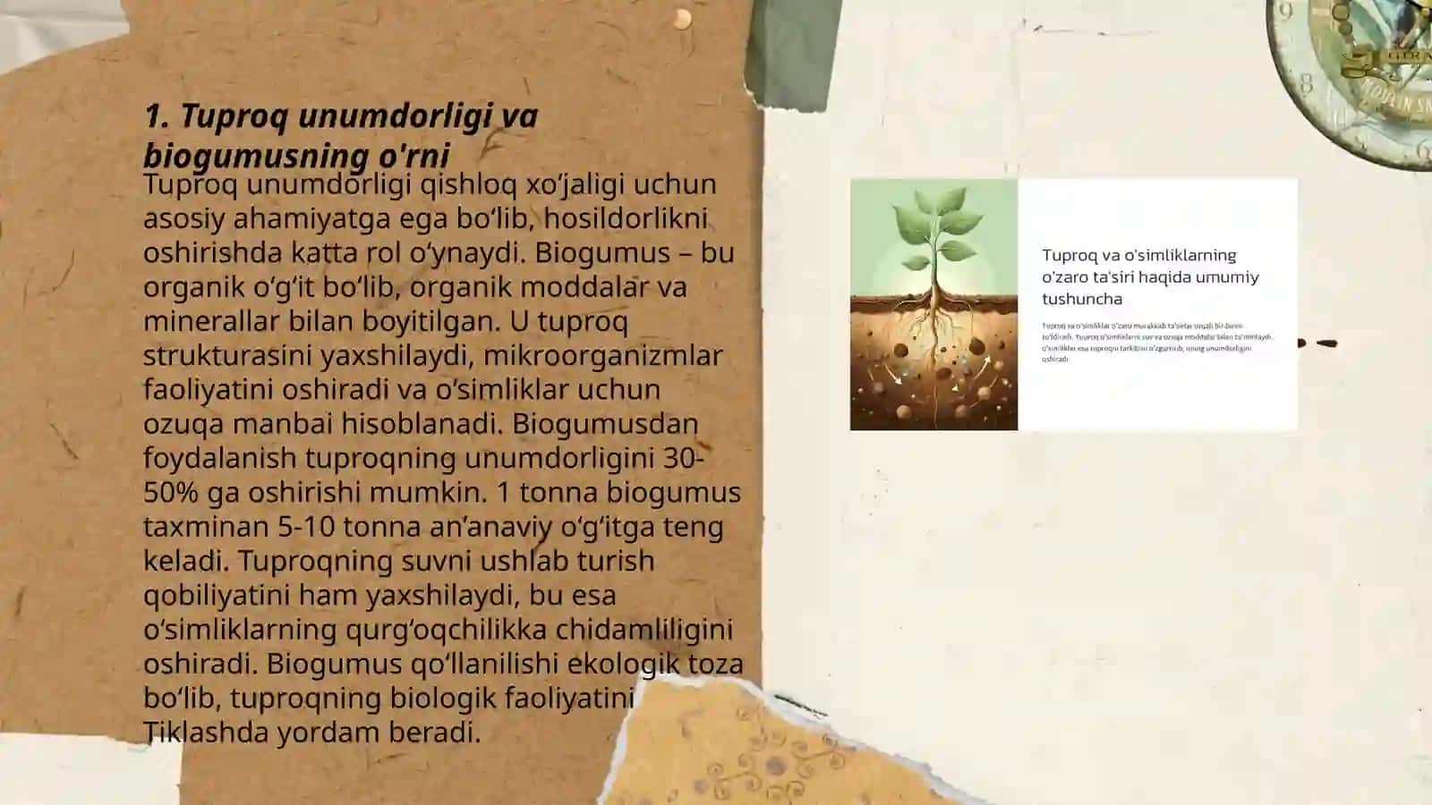 Tuproq unumdorligi va biogumusning o'rni 3