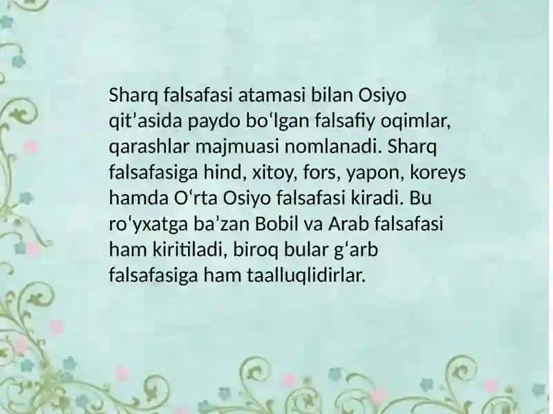 Sharq va G'arb falsafasida inson masalasi 3
