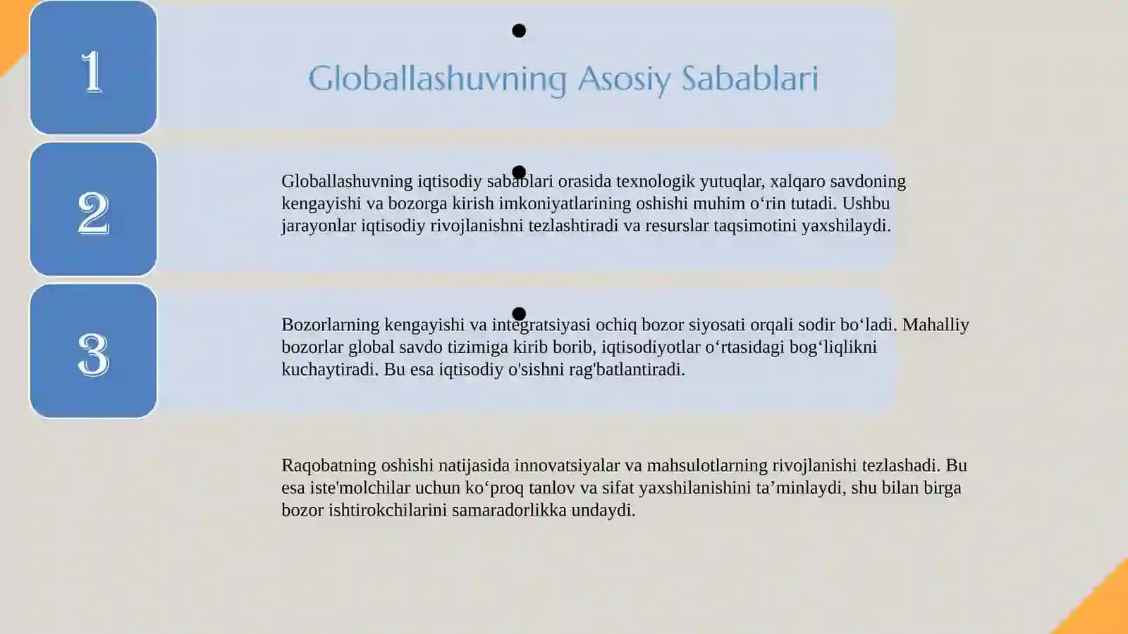 Globallashuv jarayonini rivojlanish yoʻnalishlari 3
