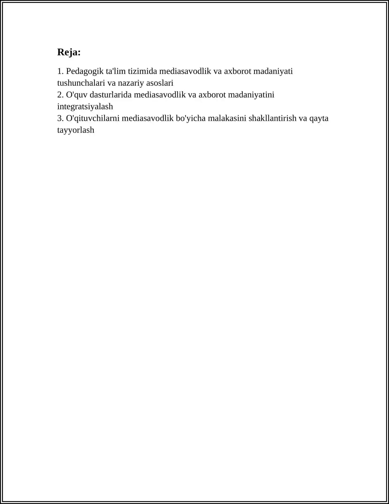 PEDAGOGIK TA'LIM TIZIMIDA MEDIASAVODLIK VA AXBOROT MADANIYATI 3