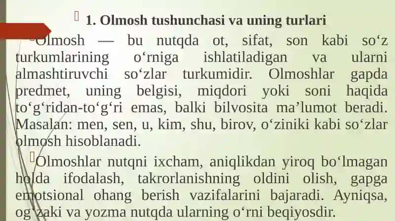 Olmosh mavzusini o‘rgatish 3