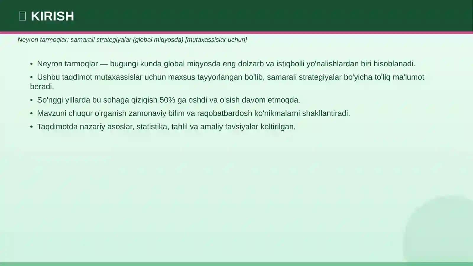 Neyron tarmoqlar: samarali strategiyalar (global miqyosda) [mutaxassislar uchun] 3