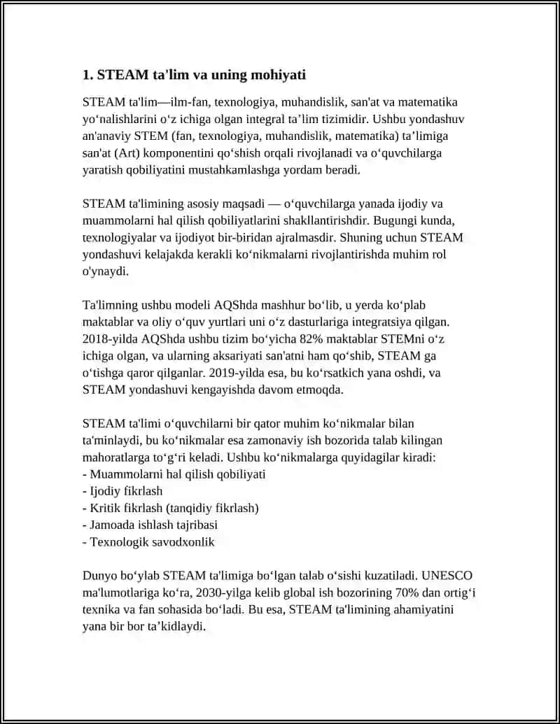 STEAM TA'LIM (STEAM EDUCATION) 3
